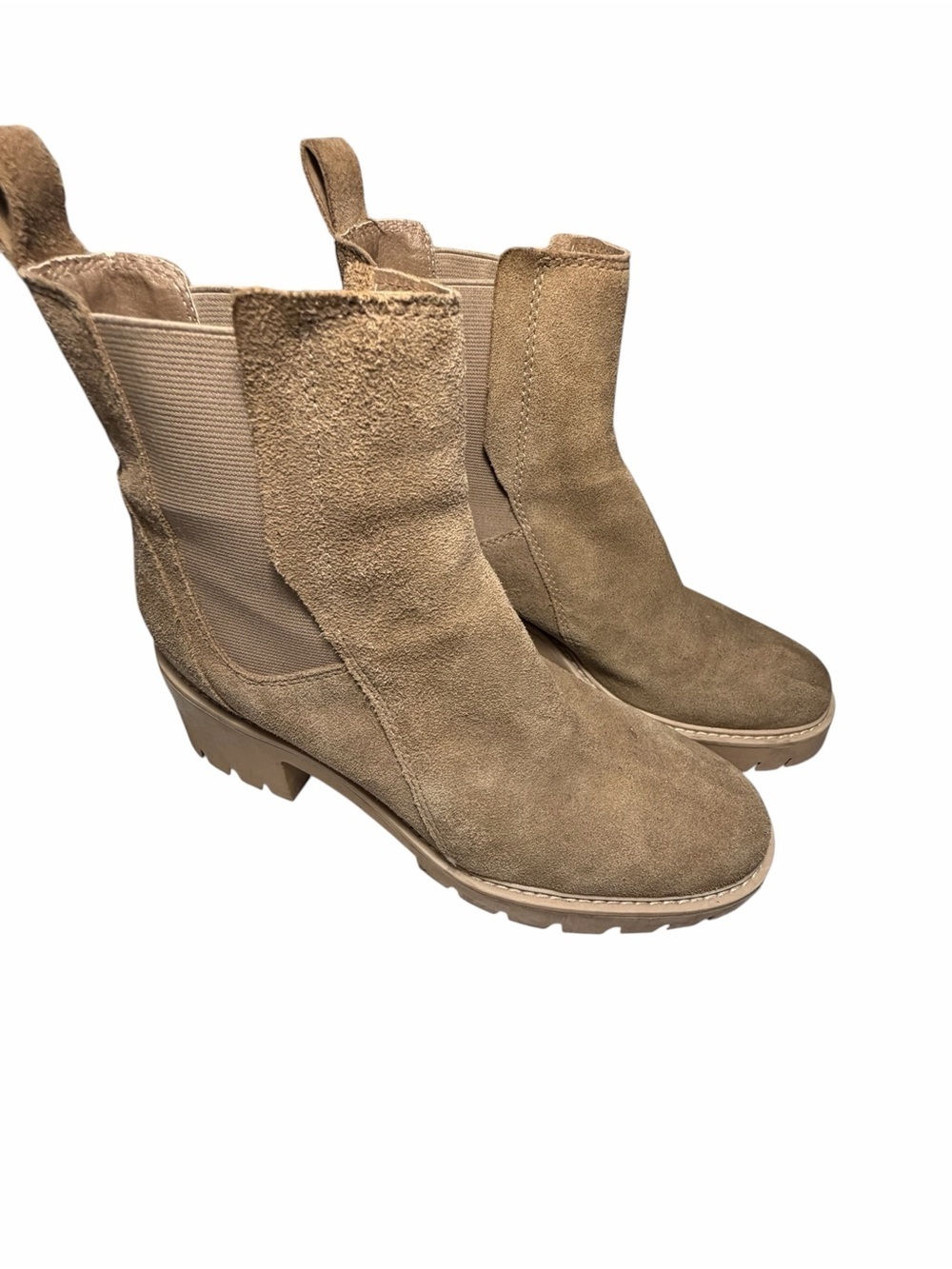 Dolce Vita Halina Women’s Leather Suede Chelsea Boot Tan Size 9.5